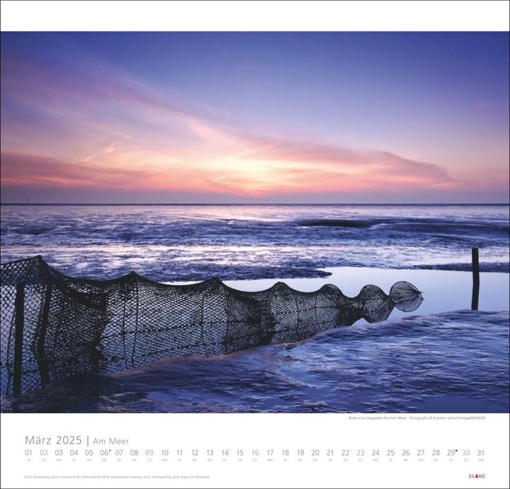 Image du produit Au bord de la mer Edition Calendrier 2025 - Sable, vent et vagues (48 x 46 cm, Couverture rigide, Allemand)