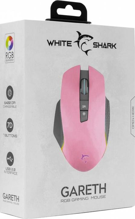 Produktbild White Shark Gaming mouse Gareth Pink with RGB illumination (Kabelgebunden)
