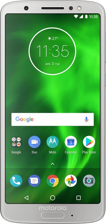 Motorola Moto G6 (32 GB, Silber, 5.70", Dual SIM + SD, 4G)