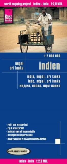Produktbild Landkarte Indien (1:2.900.000) mit Nepal und Sri Lanka