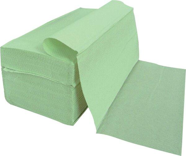 Image du produit Hygostar Handtuchpapier, 25 x 21 cm, Falzung V-Falz/ZZ-Falz, 2-lagig, grün, 20 Pack à 200 Blatt (1 x)