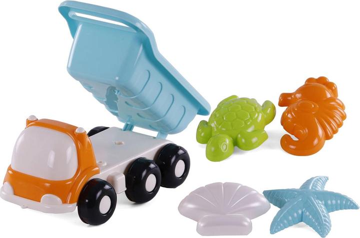 Actual product image Polesie Cavallino beach tipper with 4 sand moulds, blue