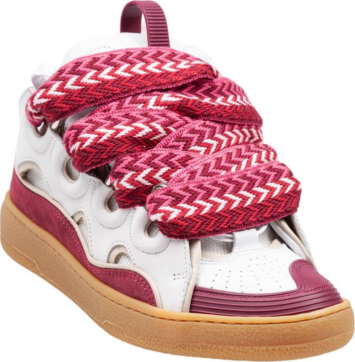 Image du produit Lanvin curb sneaker in leather and suede color white and berry (42)