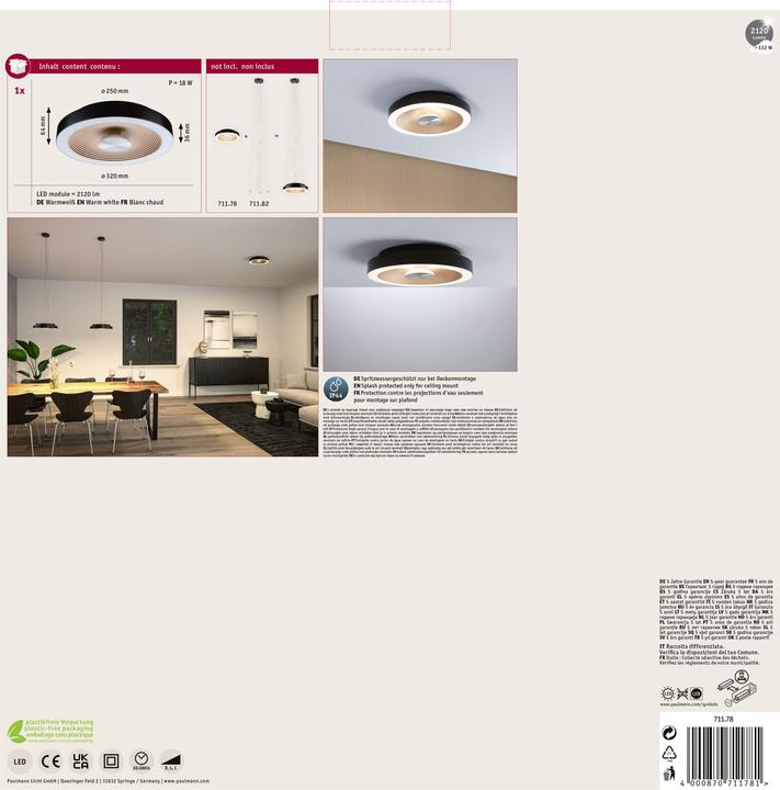 Produktbild Paulmann Deckenleuchte Volea (2120 lm)