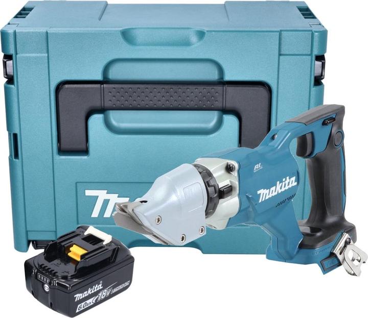 Productafbeelding Makita DJS 200 G1J Accu Plaatschaar 18 V 2,0 mm Brushless + 1x Accu 6,0 Ah + Makpac - zonder