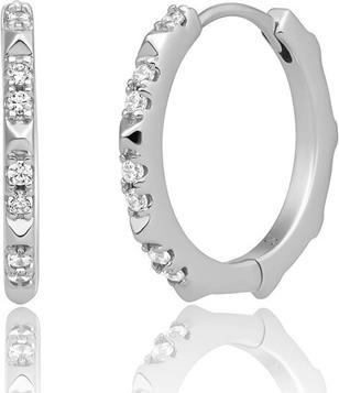 Produktbild Sparkling Jewels Sparkling Silver Hoop Earrings With Cubic Zirconia Eas31
