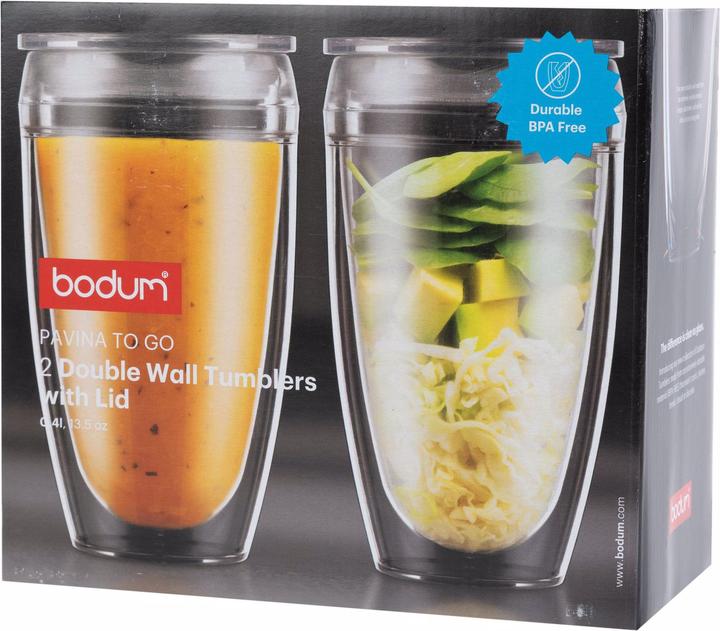 Actual product image Bodum Pavina To Go coffee mug 0.45 l, 2 pieces, transparent (450 ml, 2 x)