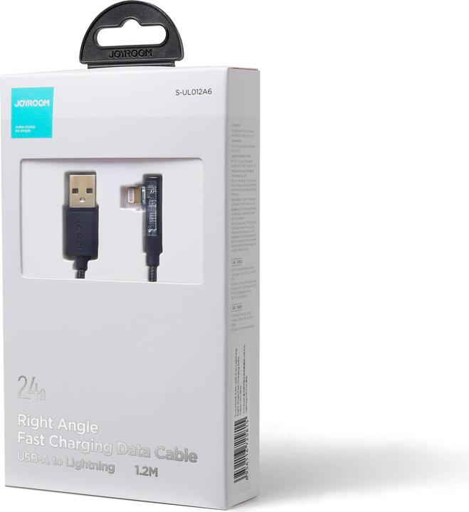 Produktbild Joyroom S-UL012A6 2.4A USB-A to Lightning Right Angle Fast Charging Data Cable 1.2m-Blue (1.20 m, USB 3.2 Gen 1)