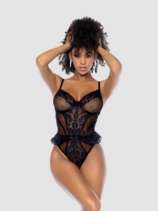 Produktbild Mapale Underwire Lace Ruffle Body, Farbe: Schwarz, Grösse: S/M (S, M)