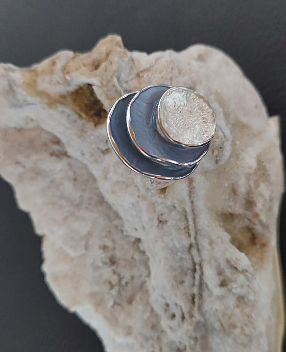 Image du produit Signé Signè Ring Bague femme élastique argenté rhodié One Size Tons bleus No.21 (18, 19, 20, 21)