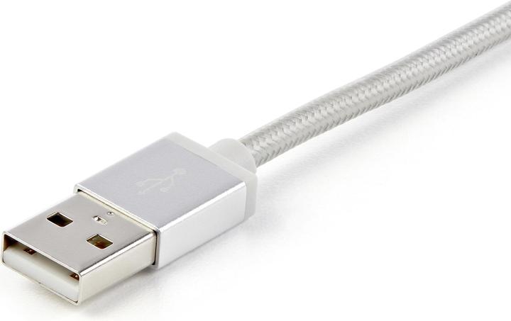 Actual product image StarTech USB Lightning Cable - USB-C Micro-B Charging Cable - 1m - braided - Silver - USB to Lightning (1 m, USB 2.0)