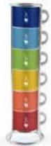Actual product image Bialetti CUP Set of 6 Porcelain Mugs with Stand Coffee Mug Color 60ml (65 ml, 6 x)