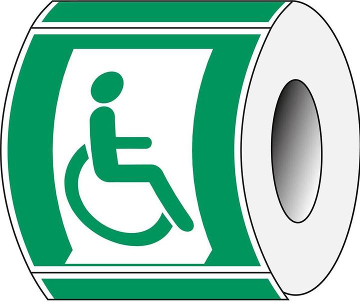 Actual product image Brady E/E030/NT/PE-100X100-250, B-7541, ISO safety sign - Emergency exit for non-ambulatory or disabled