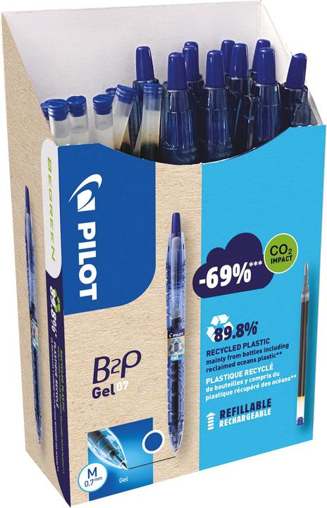 Pilot Begreen B2P Gel Greenpack 10+10 ricariche (Blu, 10 x)