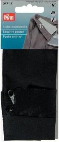 Produktbild Prym Sicherheitstasche mit Reissverschluss, schwarz 14 x 20 cm, Karte