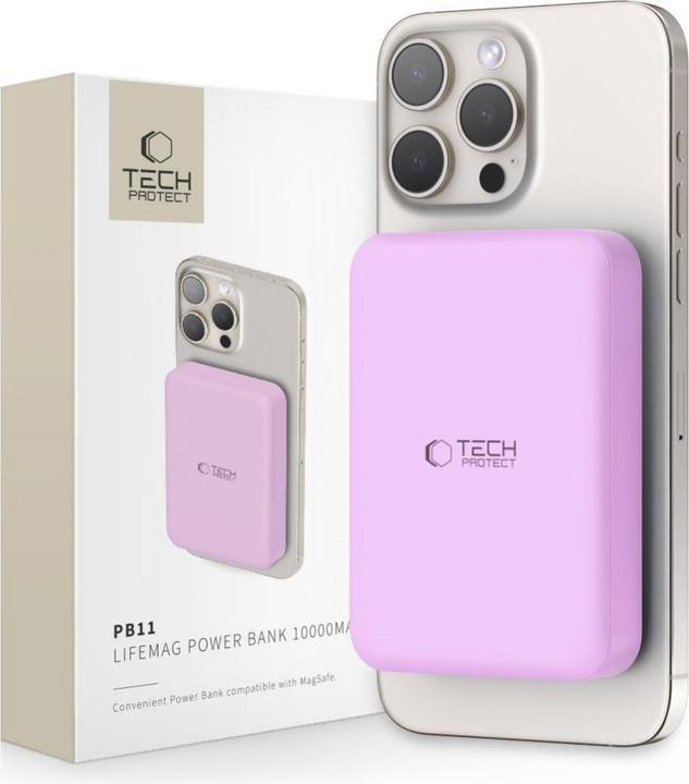 Immagine prodotto Tech-Protect LifeMag MagSafe PB11 10000mAh - Rosa (10000 mAh, 15 W)