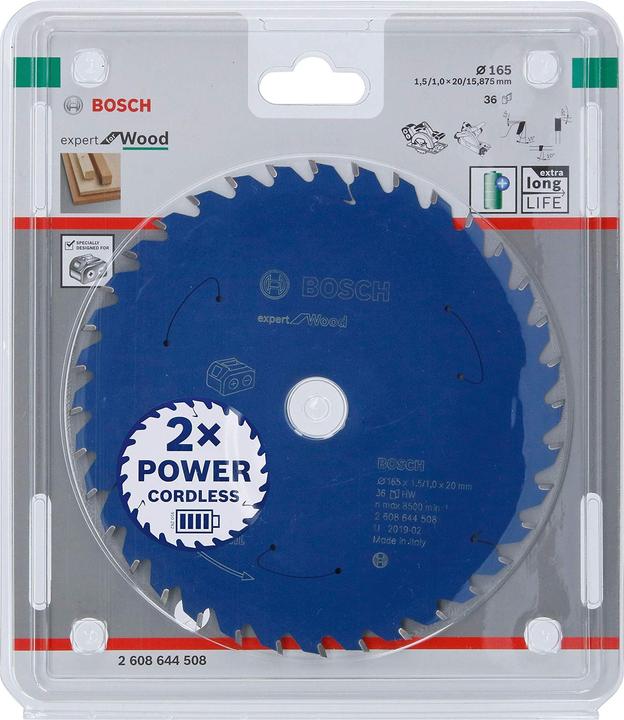 Actual product image Bosch Professional Zubehör Circular saw blade Expert for Wood, 165 x 1.5/1 x 20, 36 teeth
