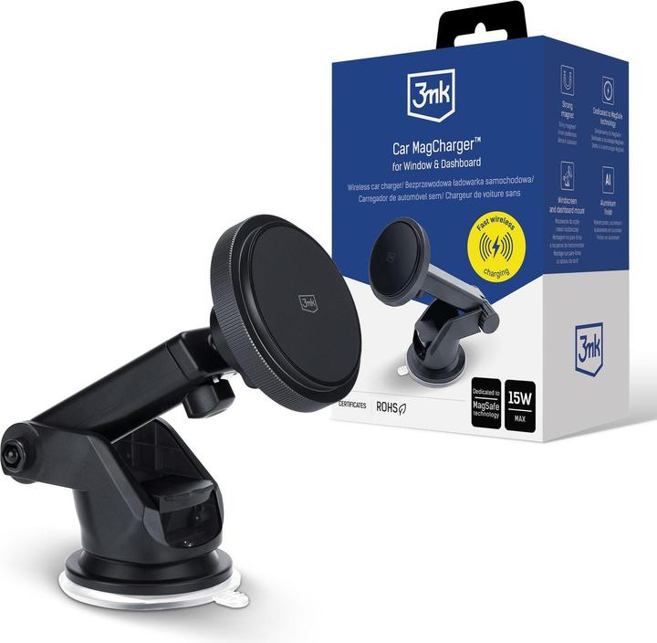 Produktbild 3MK Accessories - Car MagCharger™ for Wi ndow & Dashboard