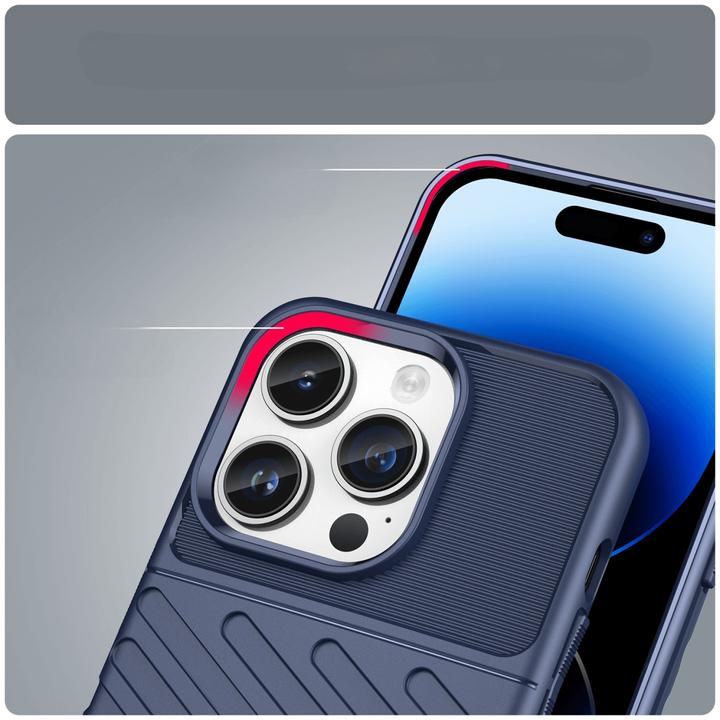Produktbild Cover-Discount iPhone 15 Pro Max - Textur Gummi Hülle blau (Apple iPhone 15 Pro Max)