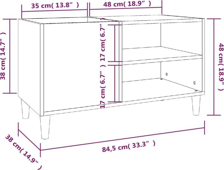 Produktbild VidaXL Plattenschrank Räuchereiche 84,5x38x48 cm Holzwerkstoff
