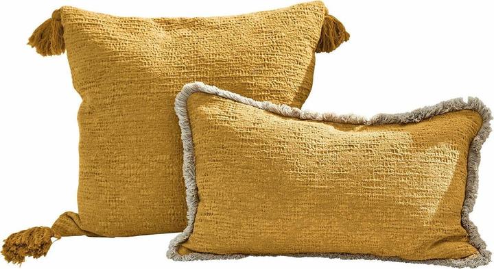 Loberon Housse de coussin set de 2 Rabea jaune (50 x 50 cm)