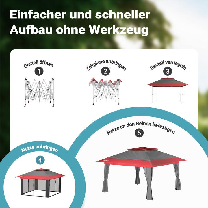 Produktbild Wiltec Faltpavillon (400 cm, 400 cm)