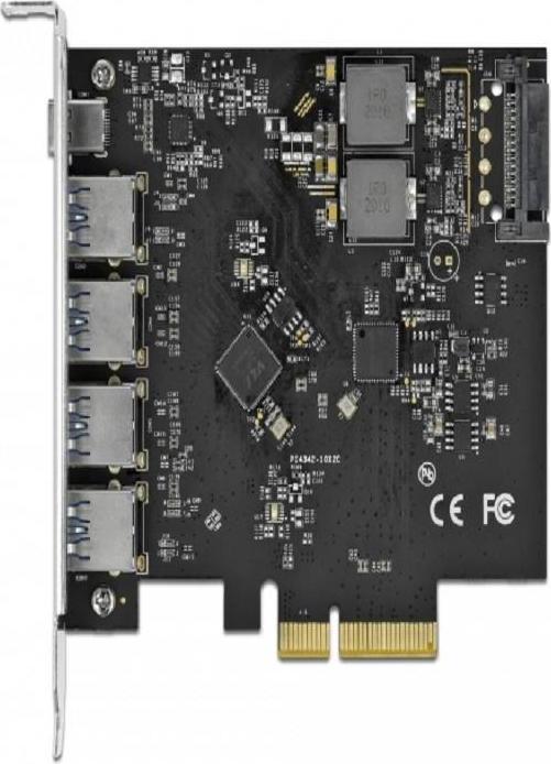 Image du produit Delock Carte PCI Express USB 3.1 Gen2 - 1x USB-C + 4x USB-A