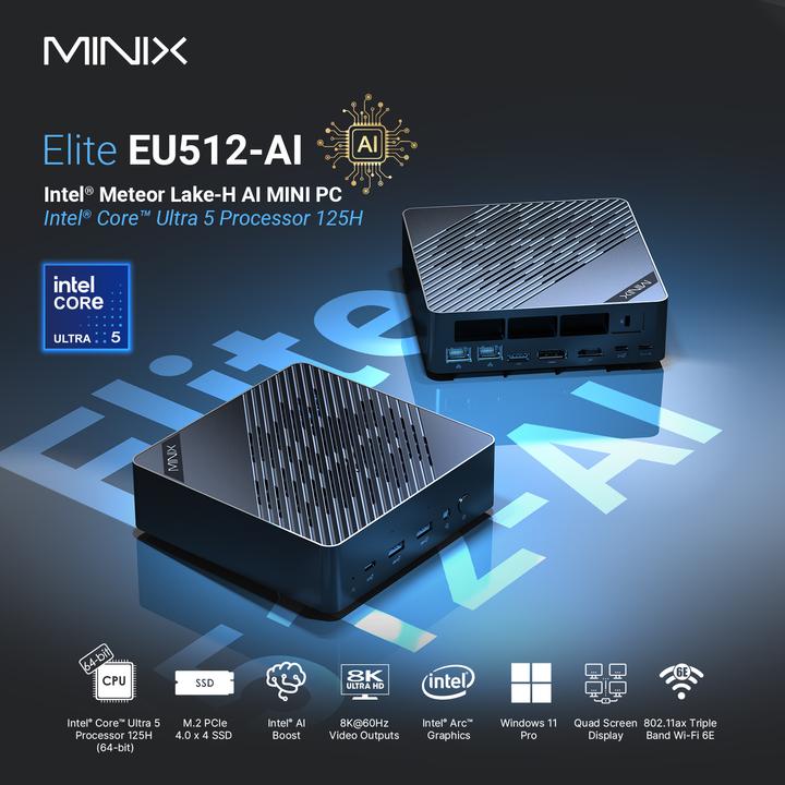 Produktbild Minix Elite EU512-AI (Intel Core Ultra 5 125H, 16 GB, 512 GB, Intel Arc Graphics)