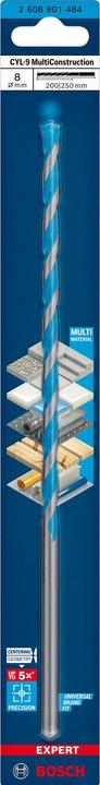 Actual product image Bosch Professional Zubehör Expert CYL-9 MultiConstruction drill, 7 x 200 x 250 mm, d 7 mm (8 millimetres)