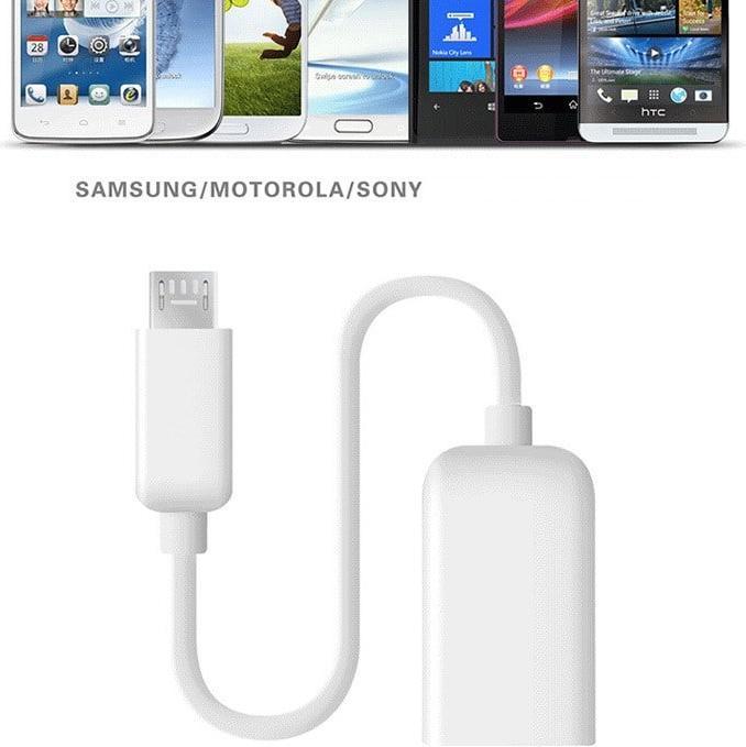 Produktbild JTI USB-auf-Micro-USB-Kabel - integrierter OTG-Adapter - Weiss (USB, Micro USB)