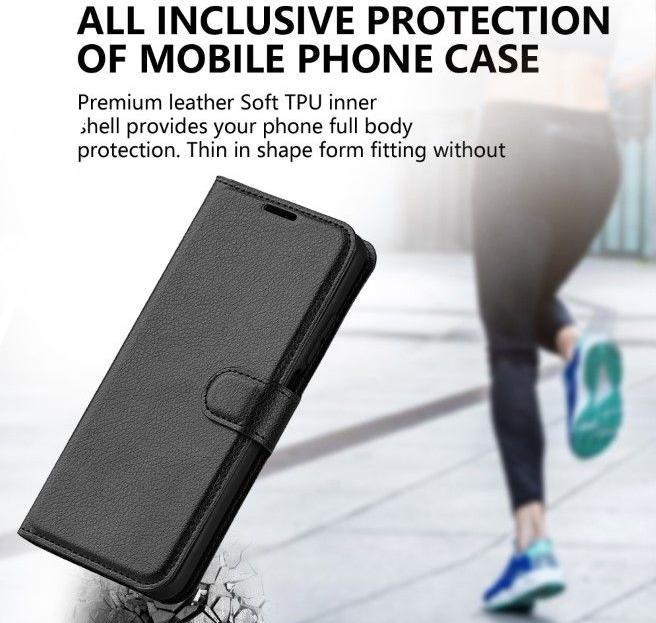 Actual product image MU Classic Litchi Leather Bookcover Series (Xiaomi Poco C65, Xiaomi Redmi 13C)