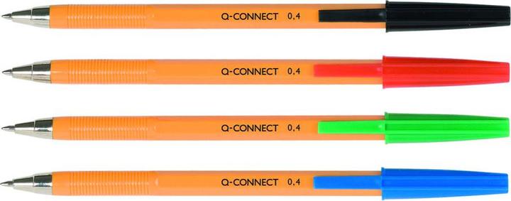 Produktbild Q-Connect Kugelschreiber mit auswechselbarer Mine 0,4 mm (Linie), Anhänger, schwarz (1 x)