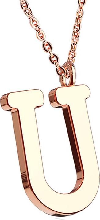 Star Piercing Kette rosegold Anhänger Buchstabe U (ohne Messing, Chirurgenstahl 316L)