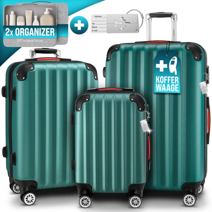 Monzana Hartschalenkoffer mit Zubehör 3er Set