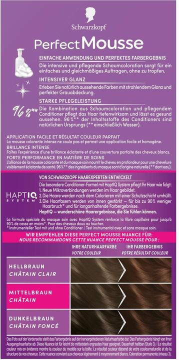 Actual product image Schwarzkopf Perfect Mousse Perfect Mousse (465 Chocolate brown)