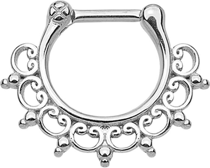 Star Piercing Septum spitze Tribal silber (Chirurgenstahl 316L, ohne Messing)