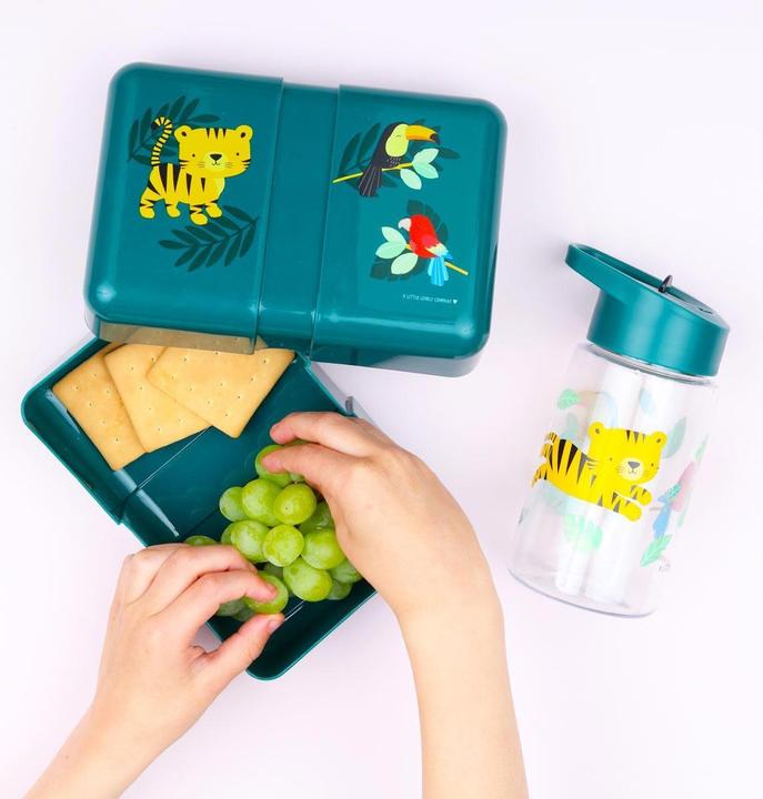 Produktbild A Little Lovely Company Lunchbox Tiger SBJTGR14 petrol 18x6x12cm