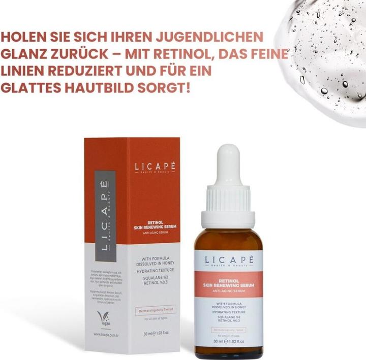 Produktbild Licape Retinol Serum 30 ml – Anti-Aging & Porenverfeinerung für strahlende Haut (30 ml)