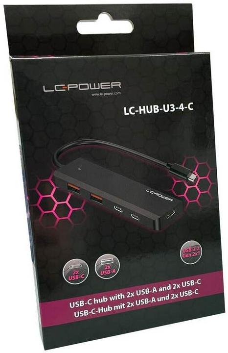 Image du produit LC-Power LC-HUB-U3-4-C 2xUSBA 1XUSB-C Noir détail (USB-C, 4 Ports)