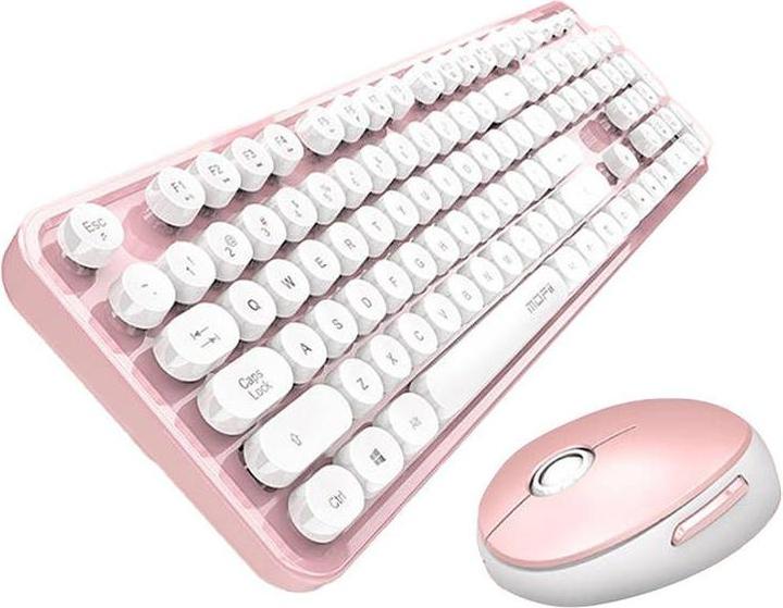 Produktbild Mofii Kabelloses Tastatur- und Mausset Sweet 2.4G (Weiss-Rosa) (Eng. Int., Kabellos)