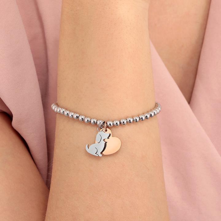 Immagine prodotto La Petite Story Bracciale in acciaio bicolore con cane e cuore LPS05AQI02 (L) (17 cm, Acciaio inossidabile)