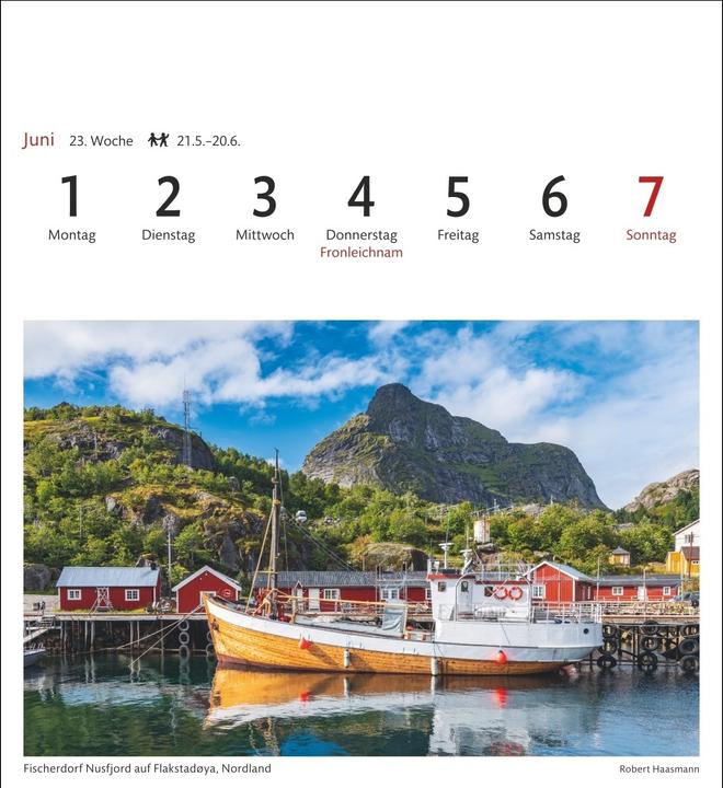 Produktbild Harenberg Norwegen Sehnsuchtskalender 2026 - Wochenkalender mit 53 Postkarten (Deutsch)