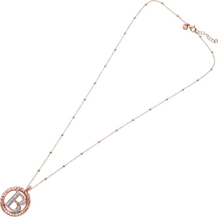Ottaviani Rose gold bronze necklace with silver glitter