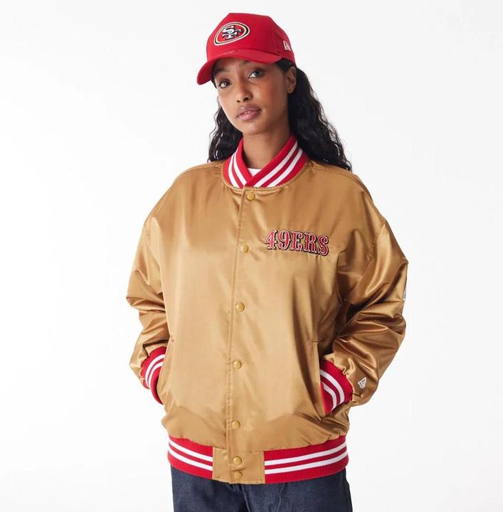 Actual product image New Era Varsity Satin Bomber Jacket San Francisco 49ers - XL (XL)