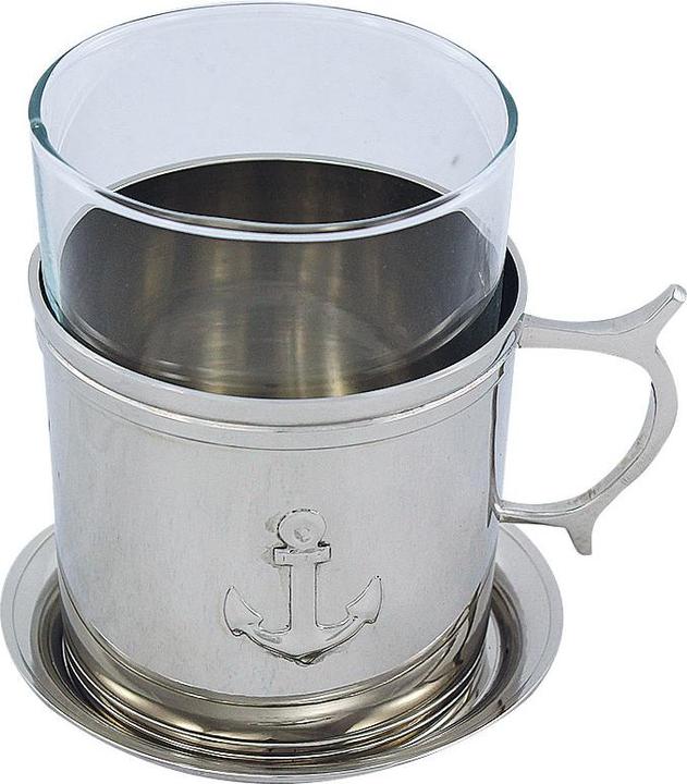 Produktbild Nautistar Teeglas mit Untersetzer, Messing