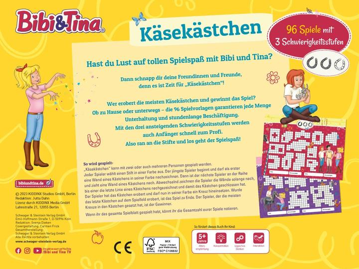 Produktbild Bibi & Tina Käsekästchen Spieleblock (Deutsch, Schwager & Steinlein Verlag, 2023)