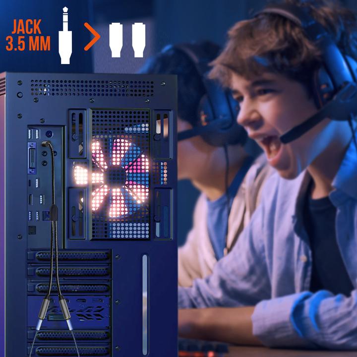 Image du produit LinQ Prise jack 3,5 mm mâle vers 2x prise jack 3,5 mm femelle (Jack 3.5mm, Jack 3.5mm)
