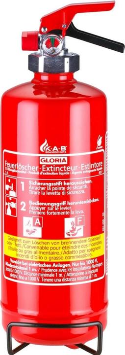 Gloria Feuerlöscher Schaum Brandklasse AF 2 l (A, B, F)