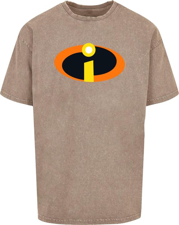 Actual product image Absolute Cult The Incredibles 2 - Costume Logo Acid Washed Oversized Tee - 114289 (L)
