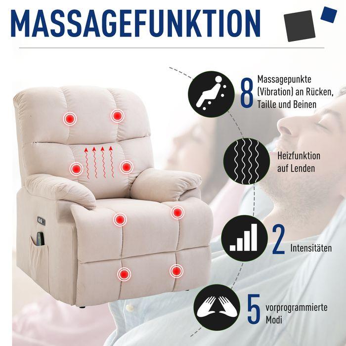 Image du produit Swisshandel24 Massagesessel mit Aufstehhilfe, Wärme, verstellbar, USB